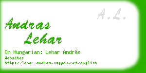 andras lehar business card